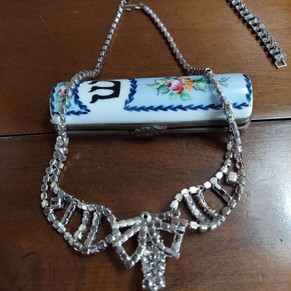 Vintage Stunning Choker Necklace Clear Vibrant  Rhinestones - Picture 4 of 6